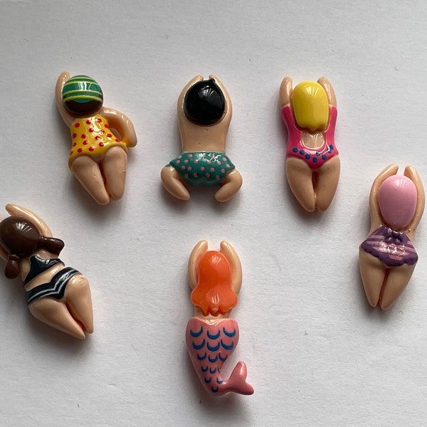 Set of 6 Swimmer Magnets, Swimmer Magnets, Fridge Magnets, Locker Magnets, Novelty Magnets