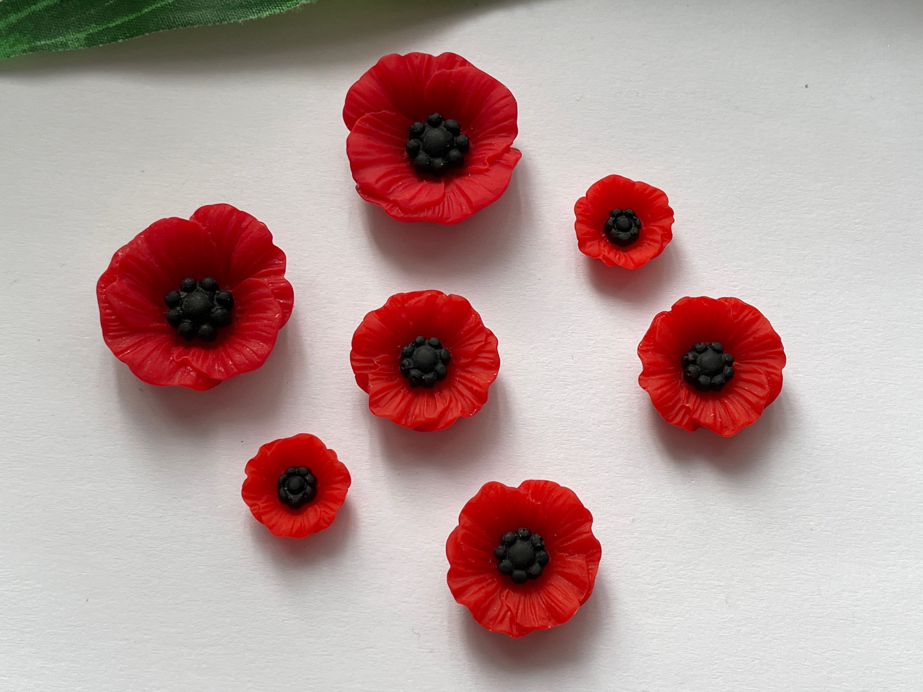 Set of 7 Poppy Magnets, Poppy Magnets, Fridge Magnets, Locker