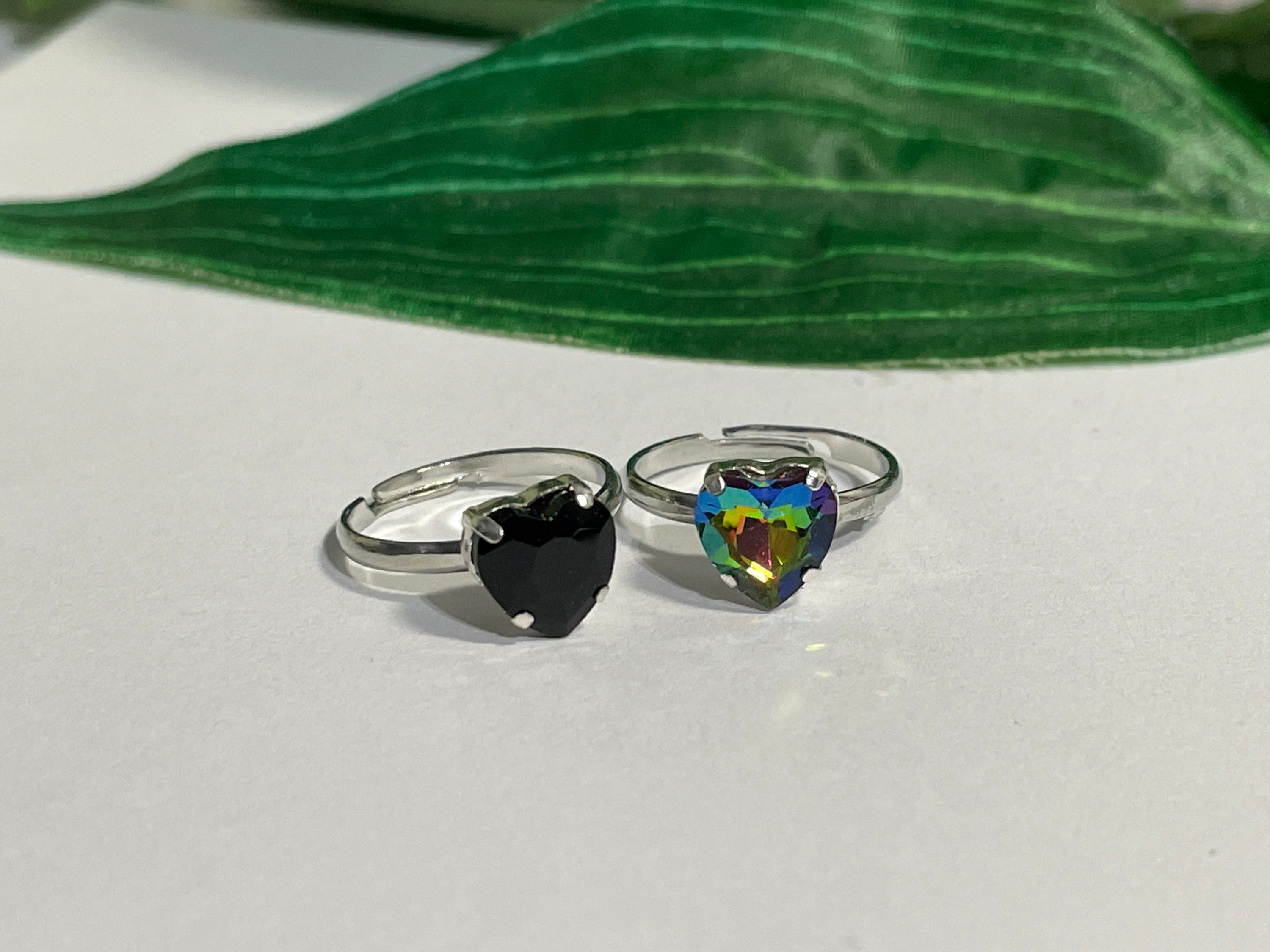 Anillo De Sello De Corazón De Plata Esterlina Con Circonita Cúbica