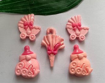 Set of 5 Baby Girl Magnets , Baby Magnets, Fridge Magnets, Locker Magnets, Novelty Magnets