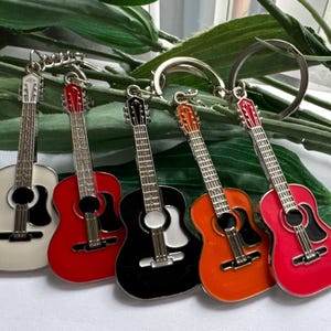 Acoustic Guitar Keychain, Novelty Keychain,  Guitar keyrings, Christmas Keychains, guitar gifts