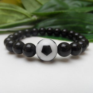 Boys Football bead stretchy bracelet,Soccerball boys bracelets, boys party favors, boys soccer gifts, boys sports bracelets