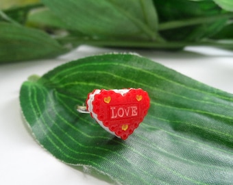 Child's adjustable Valentine Heart ring, kids rings, adjustable rings, girls valentine gifts, girls rings, little girls rings,