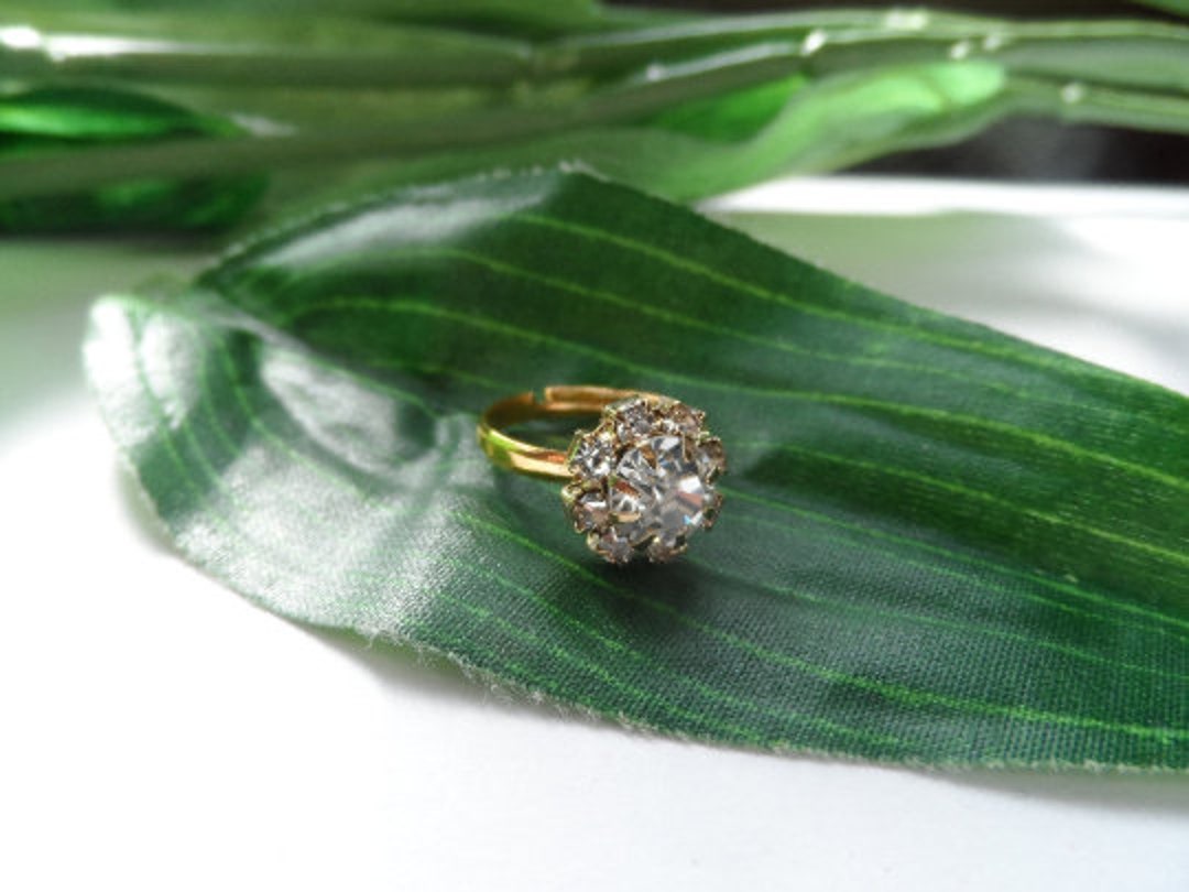 Childs Adjustable Sparkle Bling Ring, Girls Rings, Kids Rings