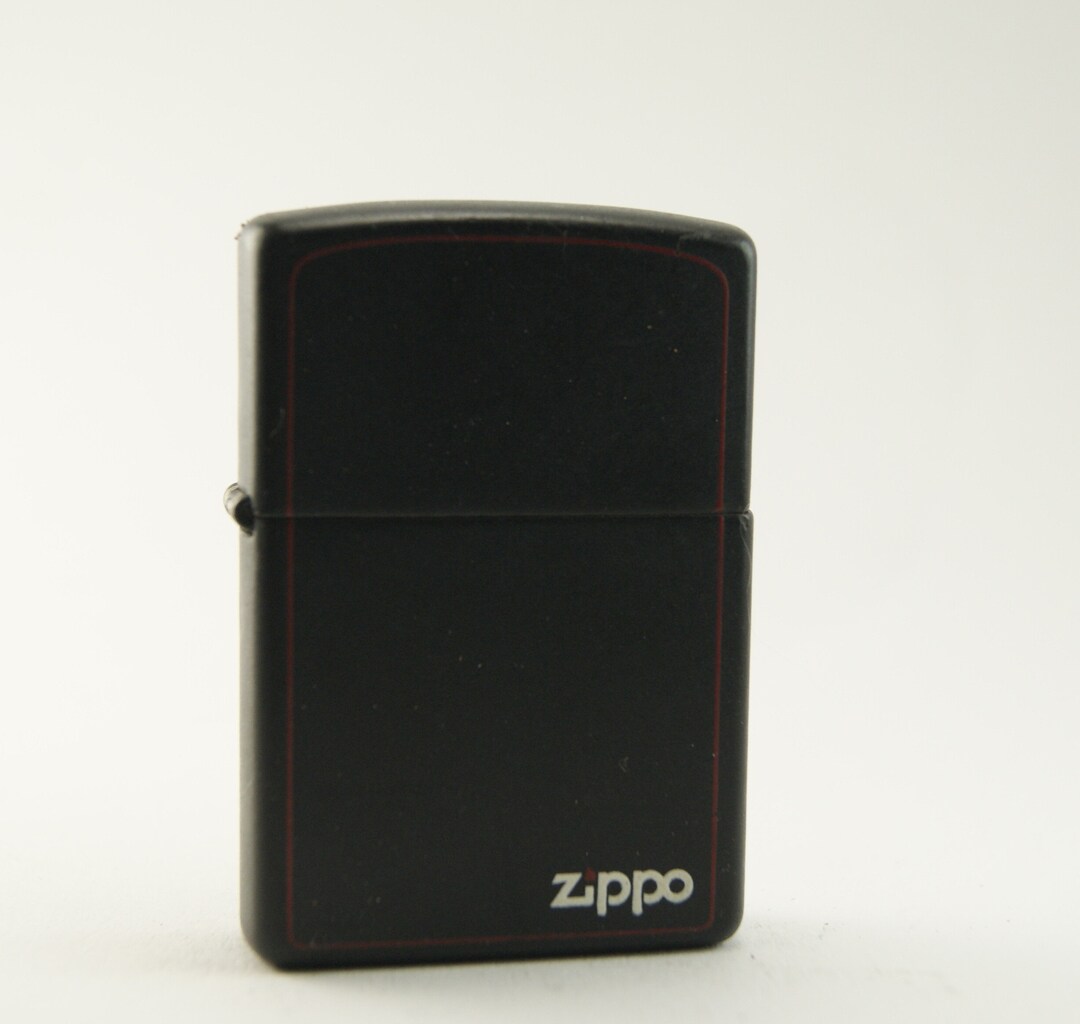 Black 1997 Zippo Lighter With Red Stripe Etsy