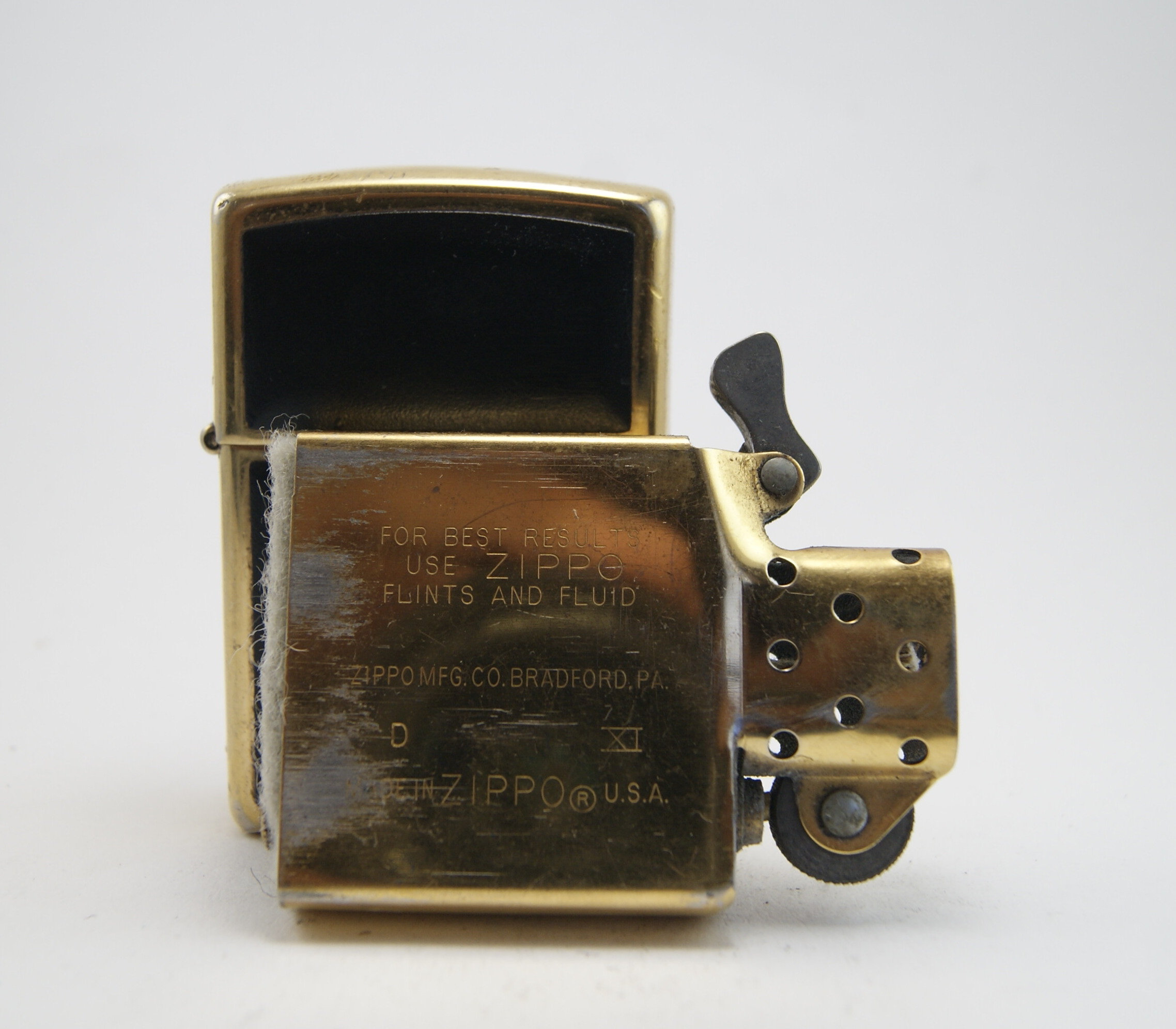 1995 Gold Plated Zippo Lighter With Plastic Covering: Vintage