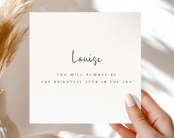 Personalised Brightest Star in the Sky Remembrance Card, Memorial Gift for Grief and Loss