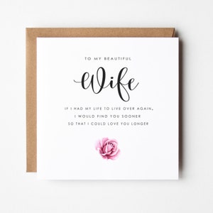 Rose Personalised Card, If I had my life to live over again, Rose, Personalised Card, Girlfriend, Wife, Fiancee, Rose