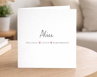 Personalised Remembrance Card, Precious Loved Remembered, In Memory of those we have Lost
