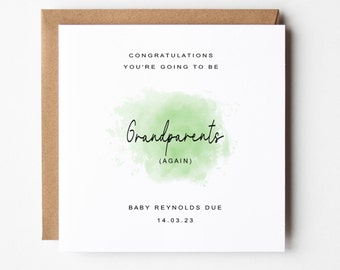 You're going to be ....., Grandparents Again Pregnancy Announcement, Nan and Grandpa, Grandma, Grandad, Pregnancy news, Watercolour Splash