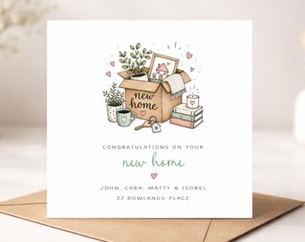 Personalised New Home Card - Moving In Keepsake - Custom Address Card - Gift for New Homeowners - First Home