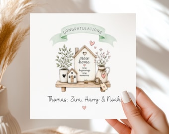 Personalised New Home Card - Keepsake Gift for Moving Home - First Time Buyers - House Move Congratulations