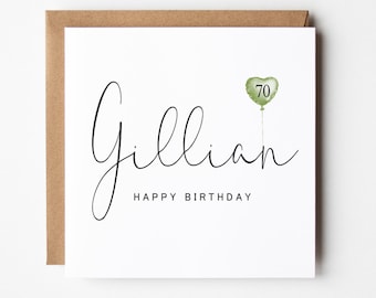70th Birthday Card, 70 Today, Happy 70th Birthday, 70 Balloon, Milestone Birthday, Seventy, 70
