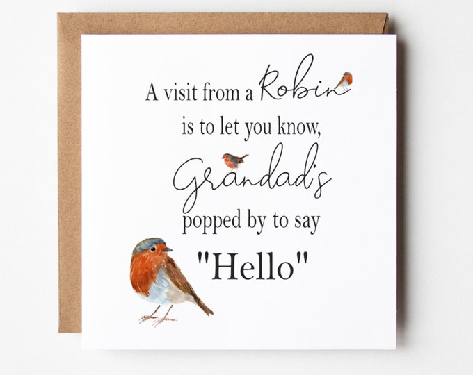In Memory Of, Robin Greeting Card, A Visit From a Robin, Sympathy Card ...