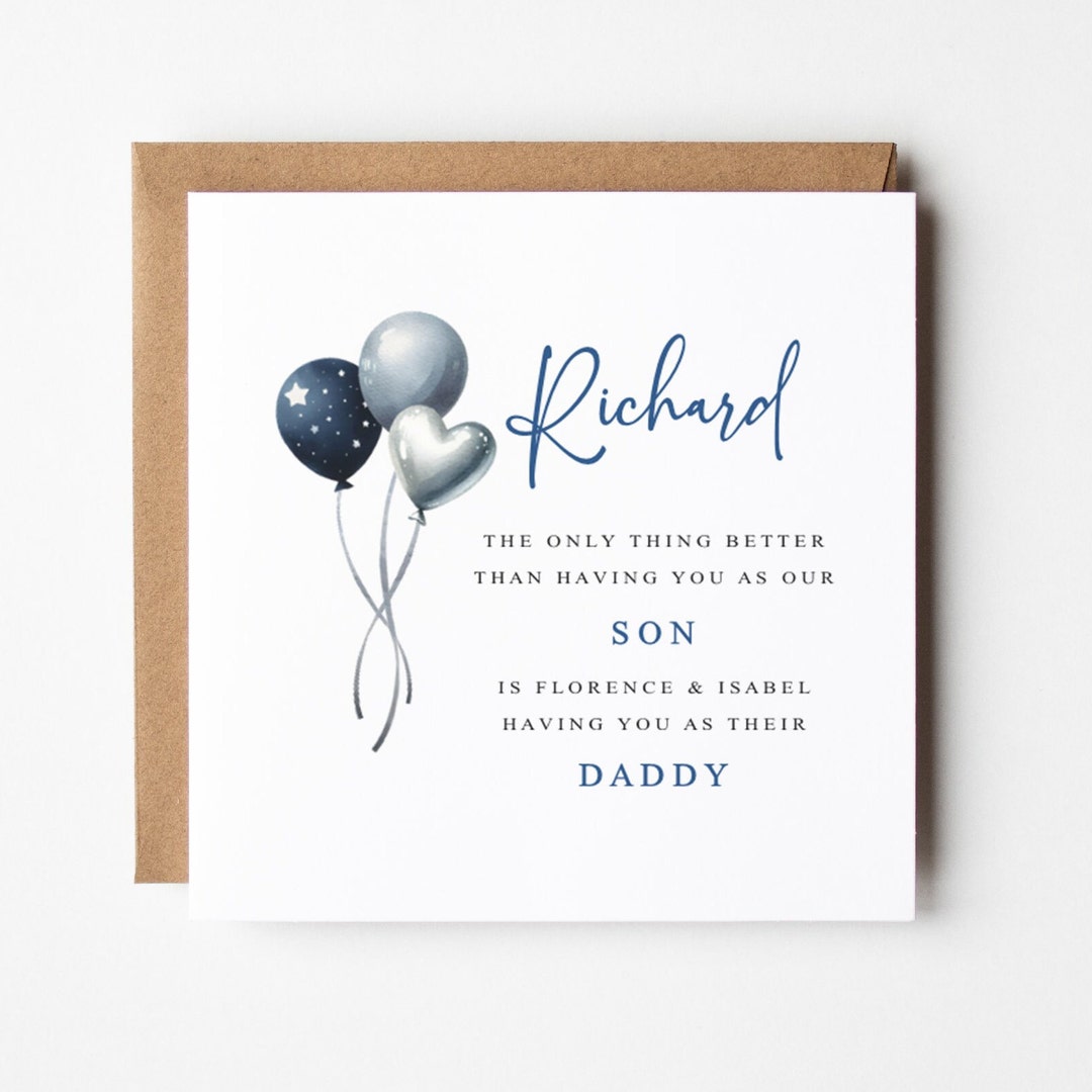 Father's Day Card for Son, Son in Law Card, Personalised Father's Day
