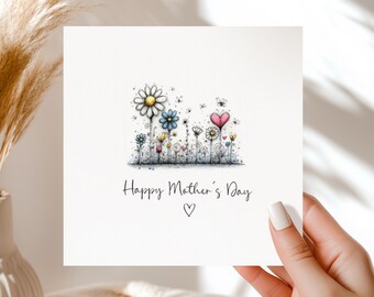 Personalised Happy Mother's Day Card, Floral Card for Mum, 1st Time Mummy