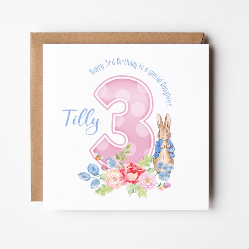 Personalised 3rd Birthday Peter Rabbit Card Daughter Cousin - Etsy UK