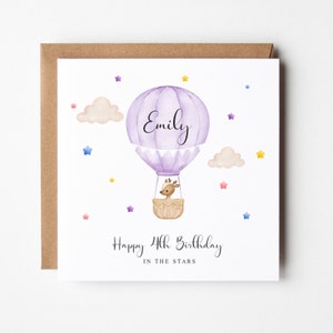 Birthday in the Stars Card, Baby Loss, Miscarriage, Born Sleeping, Angel Baby, Stillborn, Remembrance, 1st, 2nd, 3rd, 4th, Hot Air Balloon