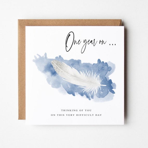 Death Anniversary Card, Memorial Card, Thinking of You, Loss 