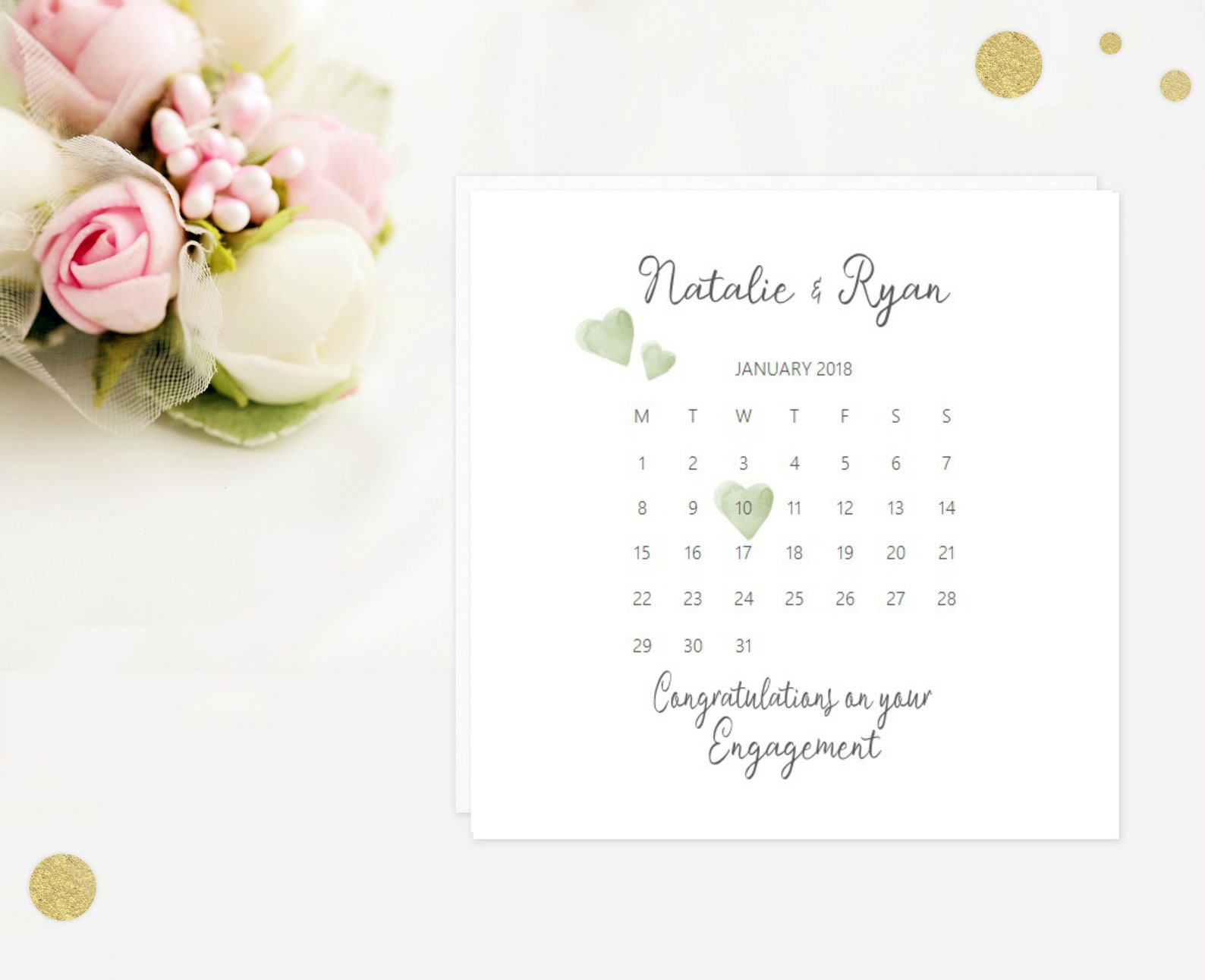 Personalised Engagement Card Celebration Calendar Card Etsy