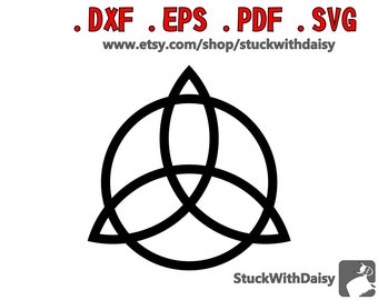 Triquetra Triple Goddess digital download vector cricut cameo dxf eps pdf svg cut file silhouette Celtic Knot Wicca Wiccan Protective Symbol