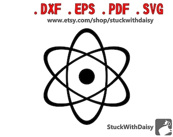 Atom digital descarga vector cricut cameo portrait dxf eps pdf svg cut file silhouette science science