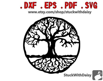 2x Tree Of Life doble paquete de descarga digital vector cricut cameo retrato dxf eps pdf svg corte archivo silueta árbol sagrado