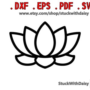 Lotus Flower 2 Styles digitale download vettore cricut cameo ritratto dxf eps pdf svg taglio file silhouette