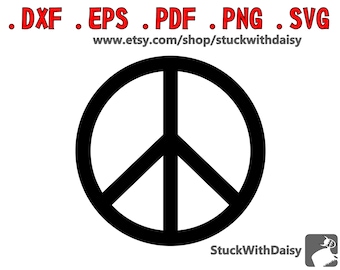 Símbolo de paz CND digital descarga vector cricut cameo dxf eps pdf svg cortar signo de silueta de archivo
