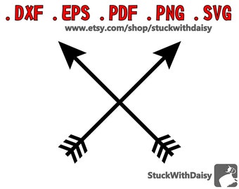 Flechas cruzadas digital descarga vector cricut cameo retrato silueta dxf eps pdf png svg camiseta cortar flecha de archivo