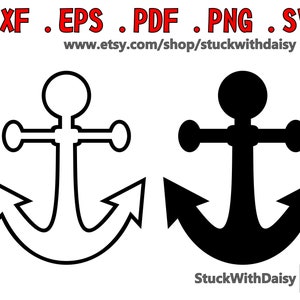 2x Anchor 2 pack digital download vector cricut dxf eps pdf svg cut file silhouette nautical ship boat anchor
