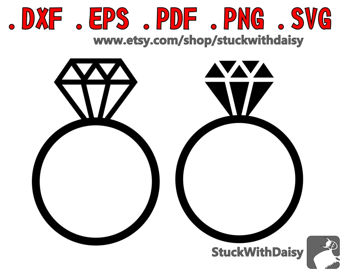 2x Diamond Ring 2 Pack Digital Download Vector Cricut Dxf Eps Pdf Svg ...