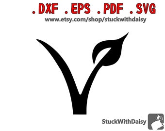 Vegan V Vegetarian digital descarga digital vector cricut cameo retrato dxf eps pdf svg corte silueta de archivo