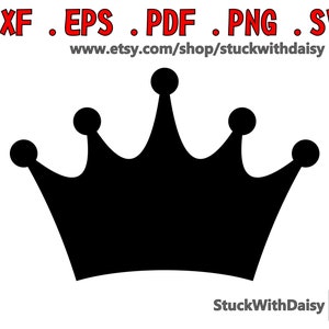 Krone digitaler Download Vektor Cricut Cameo Portrait Silhouette Dxf Eps pdf Png Svg Königin Prinzessin Royalty royal