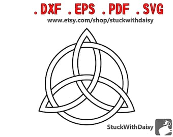 Triquetra Style 2 Triple Goddess digital download vector cricut cameo dxf eps pdf svg cut file Celtic Knot Wicca Wiccan Protective Symbol