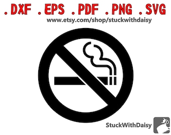 No fumar digital descarga vector cricut cameo retrato silueta dxf eps pdf png svg svg libre de humo signo de área no fumadores