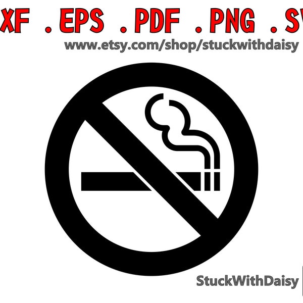 No Smoking digital download vector cricut cameo portrait silhouette dxf eps pdf png svg smoke free area sign non smoking