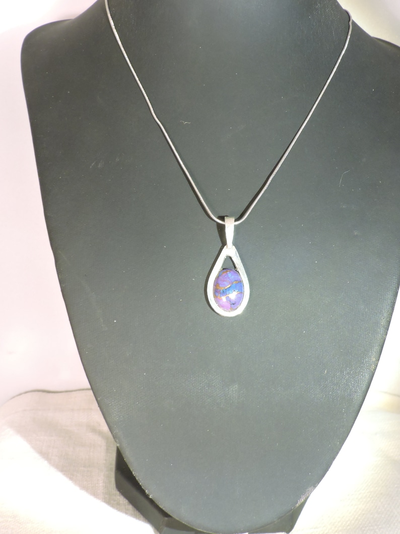 fine stone Purple turquoise necklace natural stone purple stone jewelry