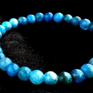 Blue natural stone apatite bracelet, fashionable and trendy jewelry for men or women
