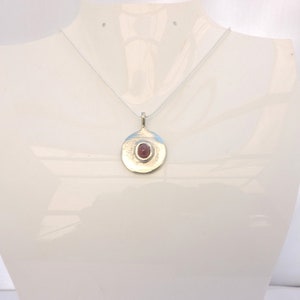 Necklace with a raw Rubit pendant, serpentine chain in 925 silver