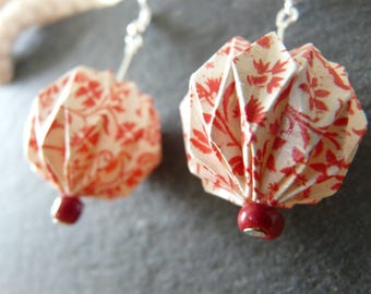Origami oorbellen, origami papieren ballen, lantaarnbal, liberty papieren bal