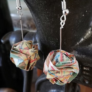 Palle di carta Origami, palline piano carta, piano di gioielli, gioielli di carta riciclata