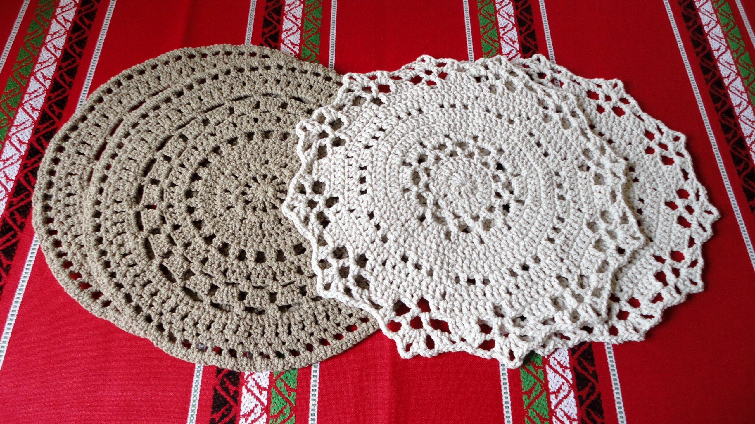 Set de Table/Napperon Centre en Coton Macramé