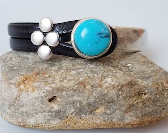 turquoise and silver cuff bracelet, turquoise jewelry, turquoise boho bracelet, blue bracelet, womens turquoise and silver bracelet