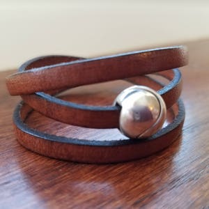 Brown leather wrap bracelet, camel leather wrap, rustic leather bracelet jewelry, Leather bracelet, mothers day leather gift, wife gift