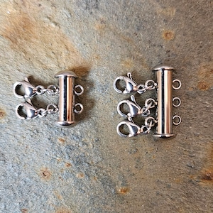 Silver layered necklace clasp, silver tangle free necklace clasp, silver necklace spacer clasp, untangled necklace helper