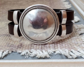 Sterling silver bracelets, beaded bracelets, womens bracelets, silver bracelet, leather bracelet, sterling silver disc bracelet