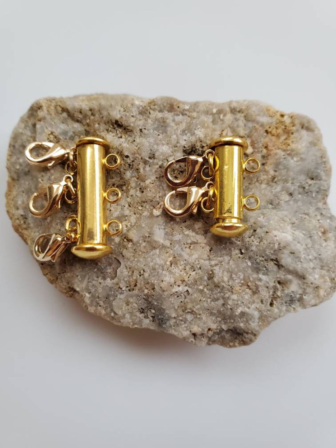 Gold Layered Necklace Clasp, Gold Tangle Free Necklace Clasp, Gold