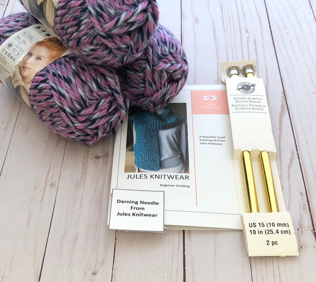 Beginner Knitting Kit. Scarf Knitting Kit. Knit Scarf. Learn Etsy