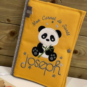 Protects health book, customizable, first name, panda model, fleece, main color editable, personalized handmade model image 2